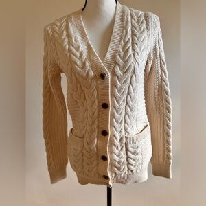 Gap Cream Honeycomb Cable knit cardigan - Size XS